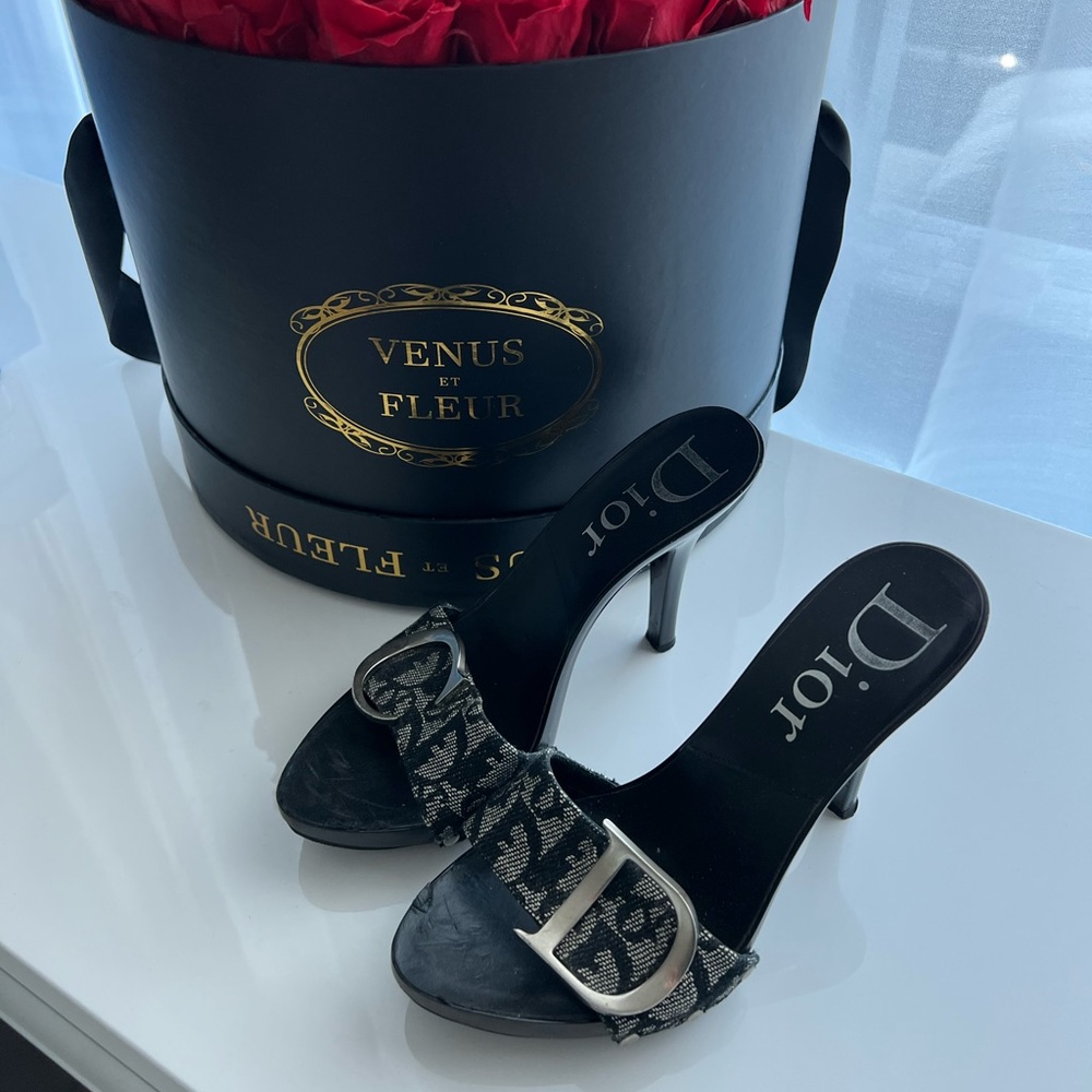 Dior monogram mule heels vintage